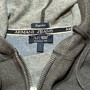 Armani Jeans Charcoal Zip-Up Sweater